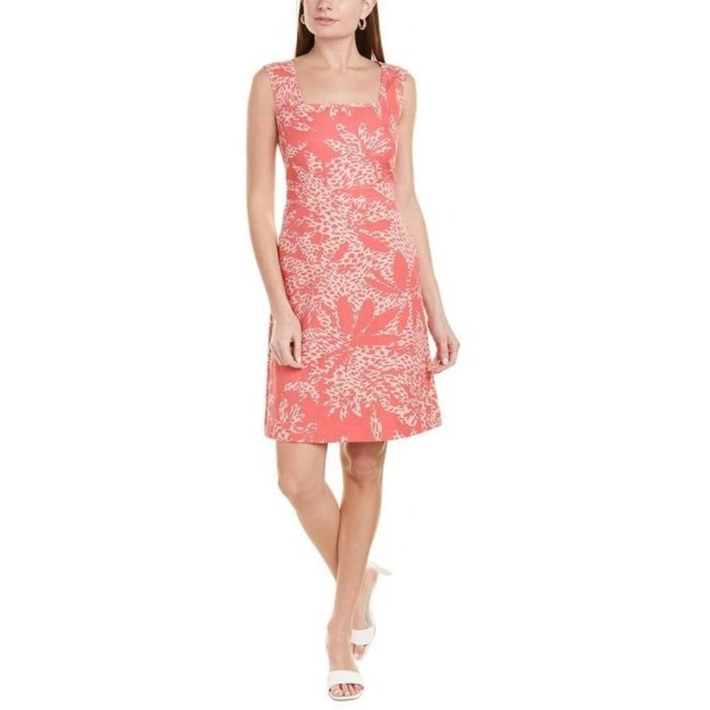 Lafayette 148 New York NWT Pink Linen Dress Spencer Floral Sheath 6